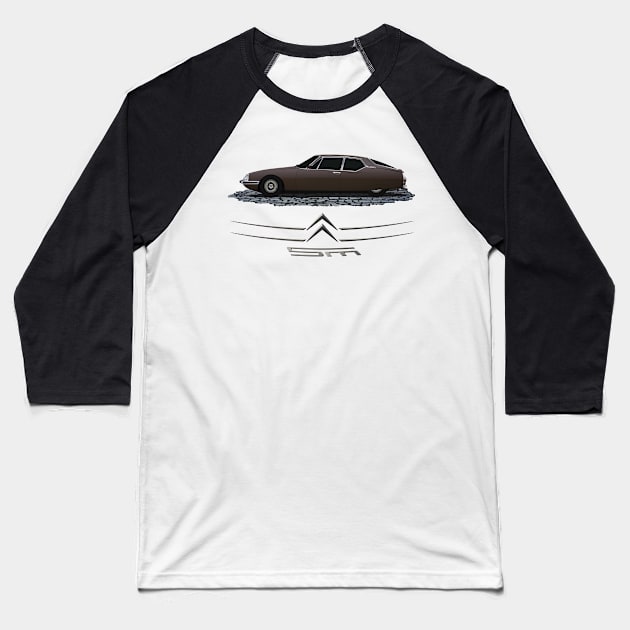 Citroen SM Baseball T-Shirt by AutomotiveArt